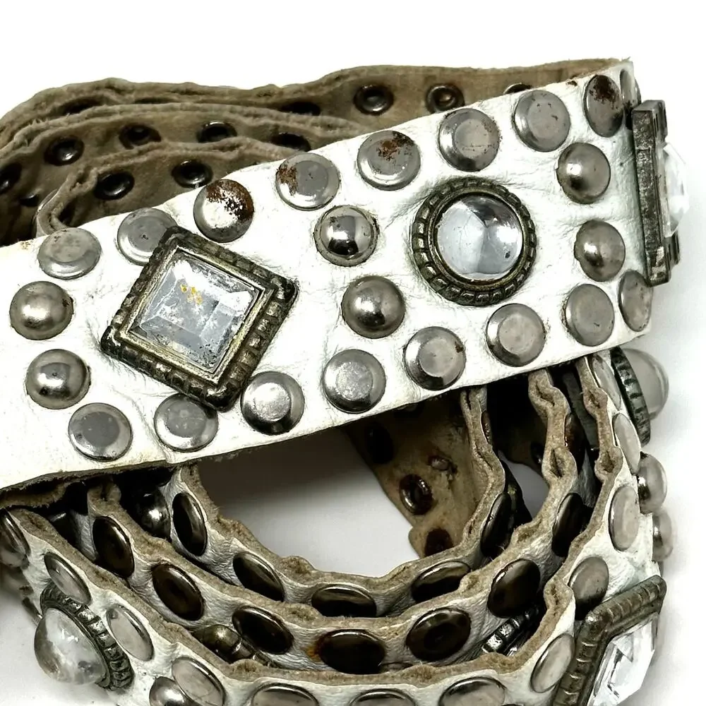 Sand Castle New York Leather Jewel Embellished Belt